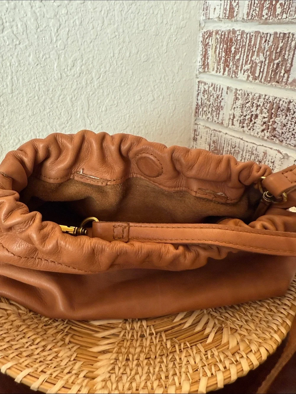 Madewell Leather Drawstring Crossbody Bag